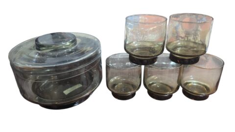 Conjunto de vidro fumê