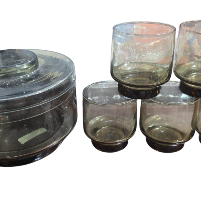 Conjunto de vidro fumê