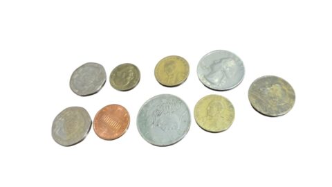 Lote com nove moedas antigas diversas