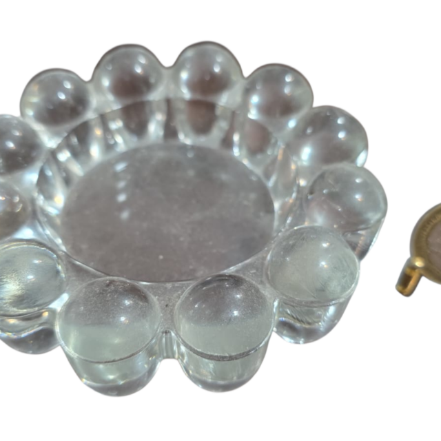 entro de mesa em grosso cristal, impecável