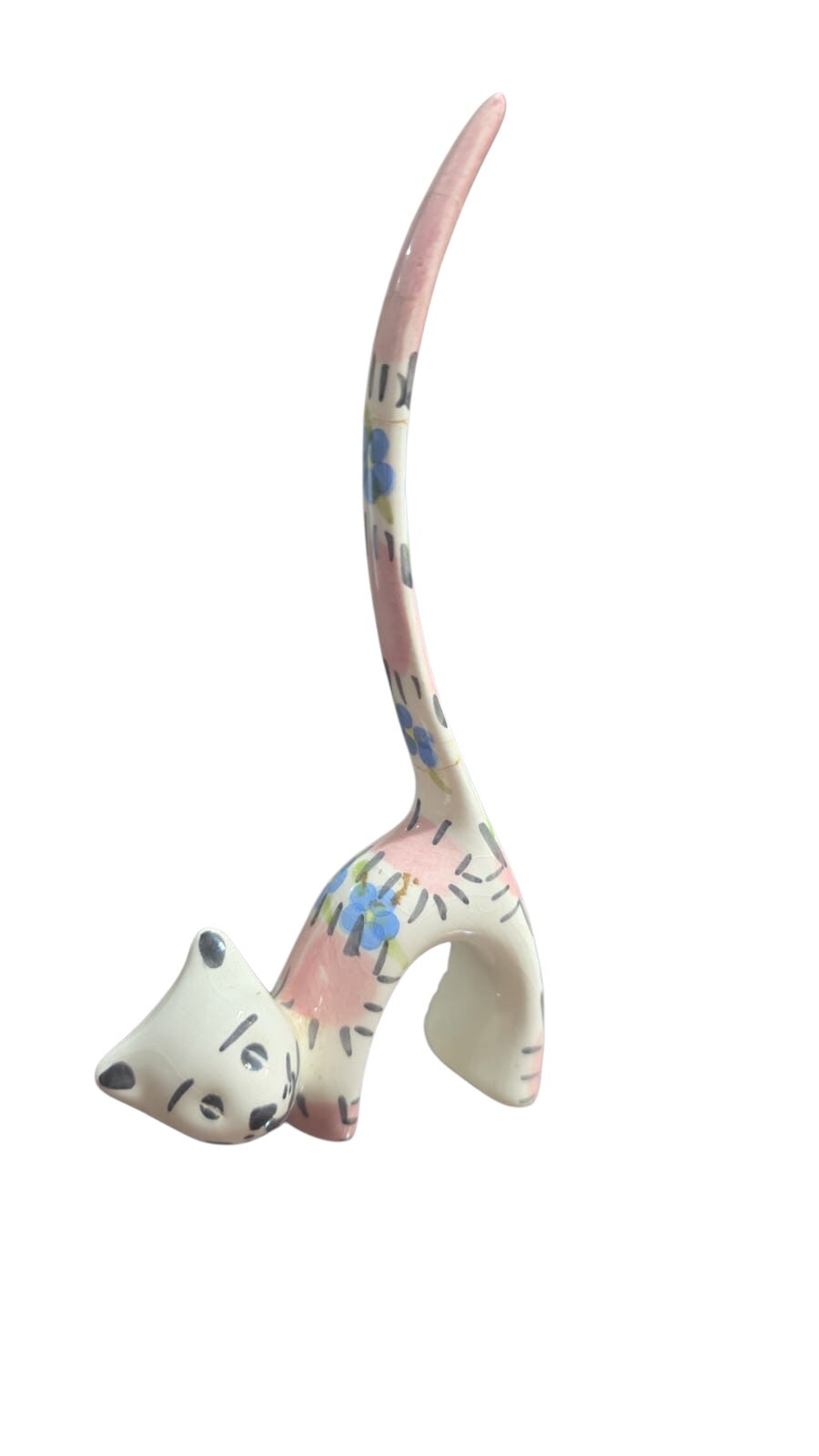 Gato porta anéis de louça pintado a mão