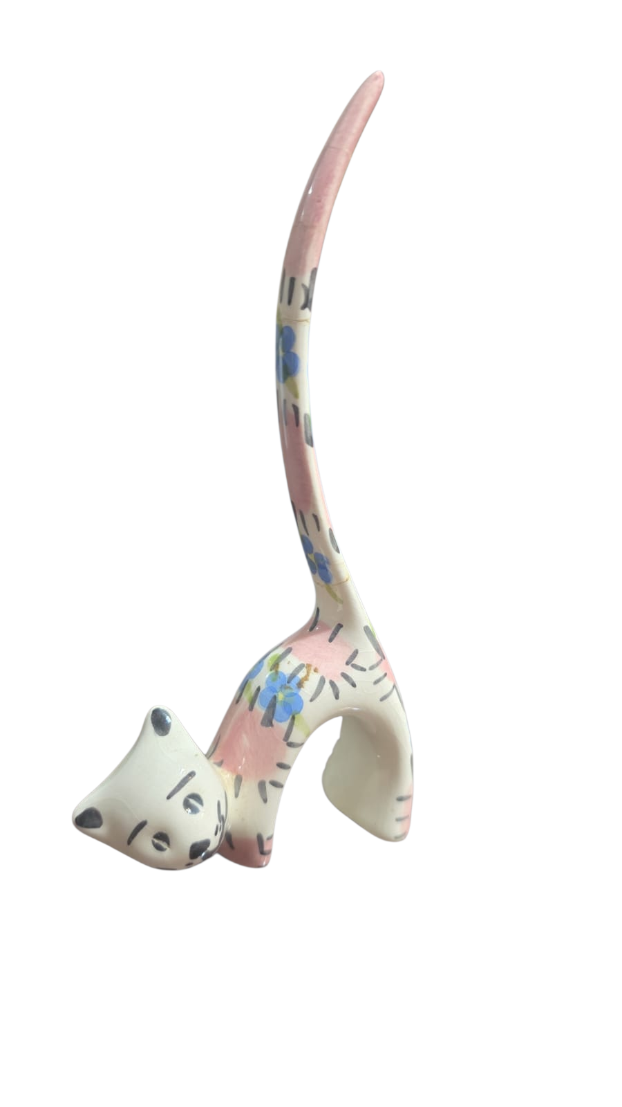 Gato porta anéis de louça pintado a mão