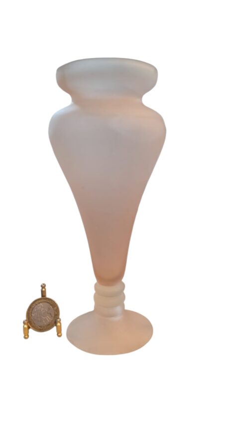 Elegante floreira em vidro satiné rose
