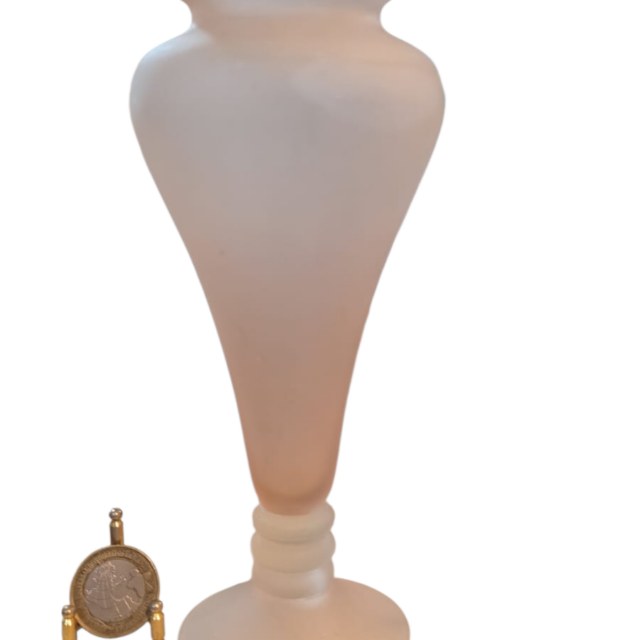Elegante floreira em vidro satiné rose