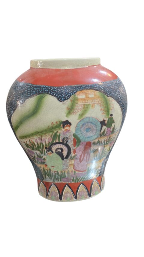 Grande e antigo vaso de porcelana chinesa Satsuma