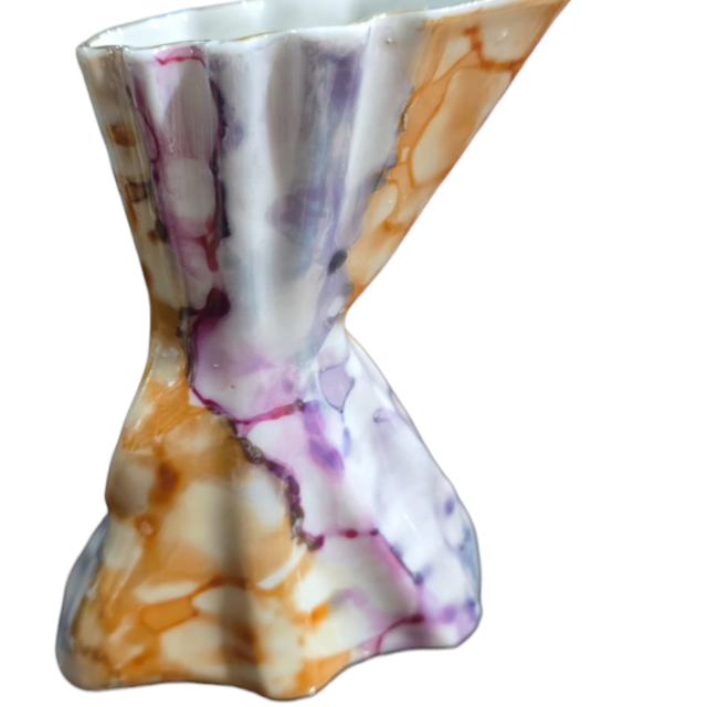 Antiga floreira porcelana Pedreira, canelada, bela arte