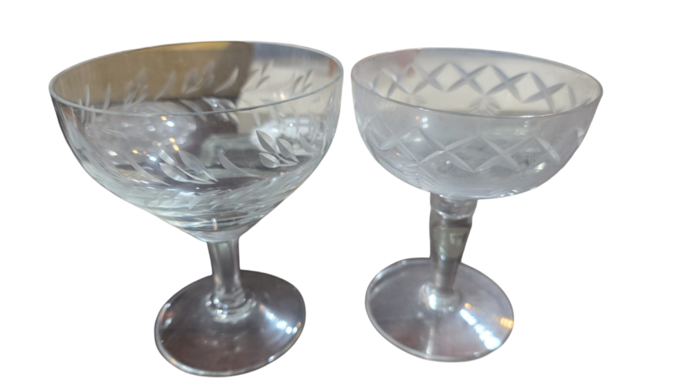 Taças de cristal com belas lapidações. (valor unitário)