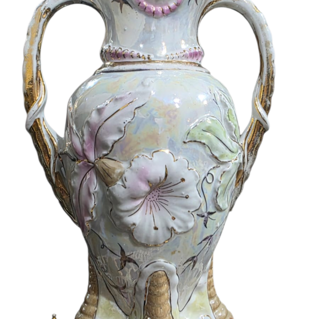 Belíssima, antiga e grande ânfora de porcelana,