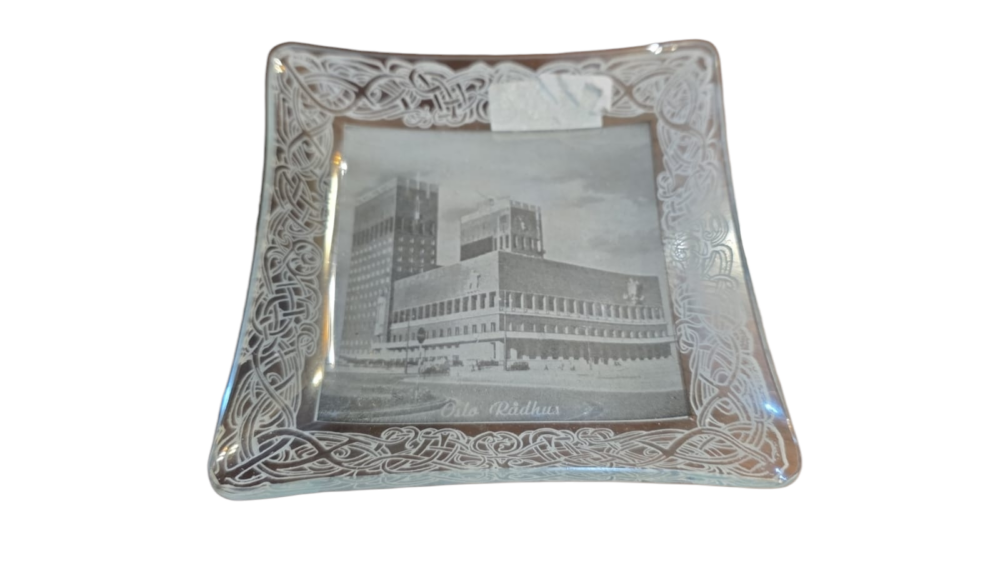 Antigo pinga joias de vidro Norueguês