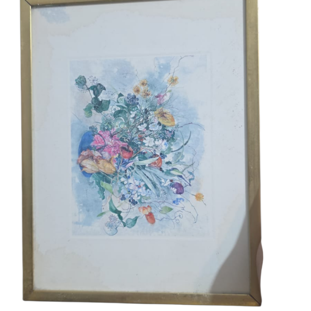 Belo quadro com moldura de metal