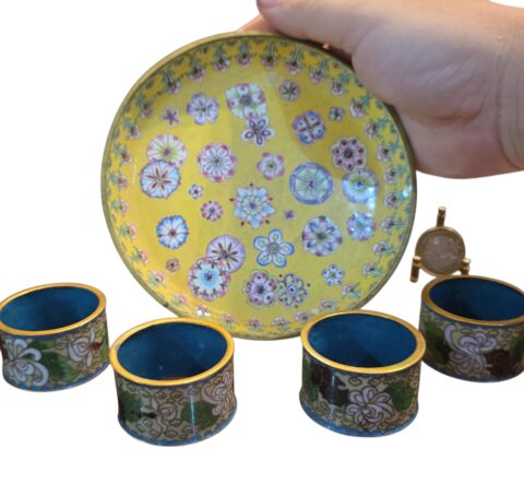 Belíssimo conjunto em cloisonné