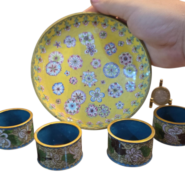Belíssimo conjunto em cloisonné