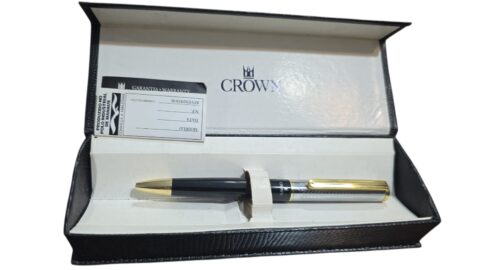 Elegante caneta Crown, com estojo, bom estado de conservação