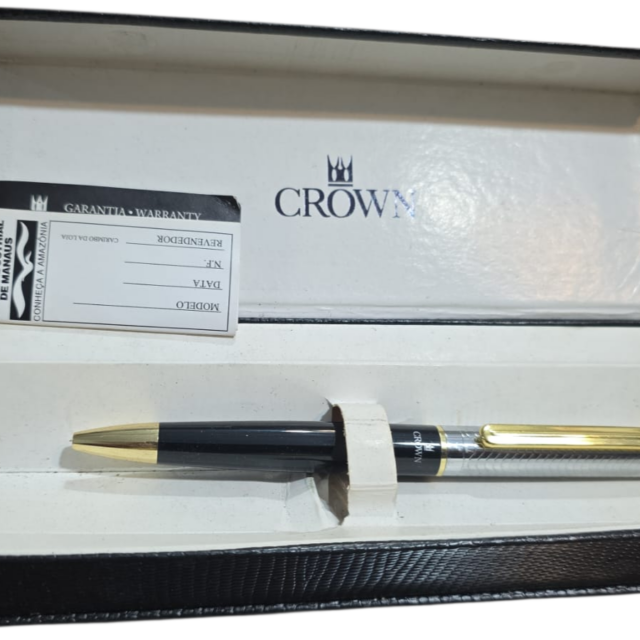 Elegante caneta Crown, com estojo, bom estado de conservação