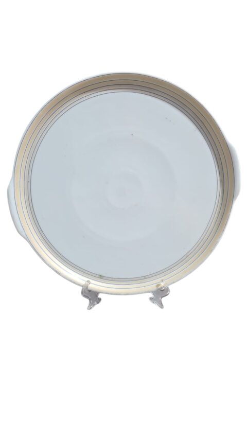 Antigo prato de bolo com alças porcelana Renner