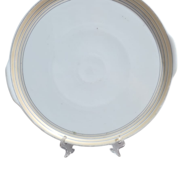 Antigo prato de bolo com alças porcelana Renner
