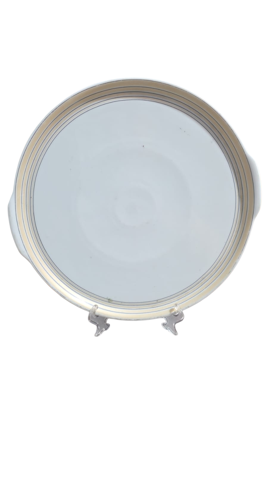 Antigo prato de bolo com alças porcelana Renner