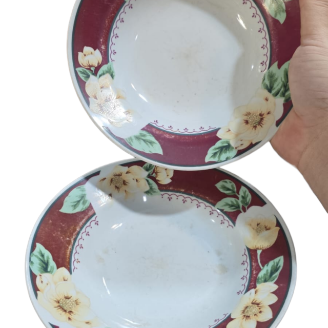 Par de pratos fundos porcelana chinesa