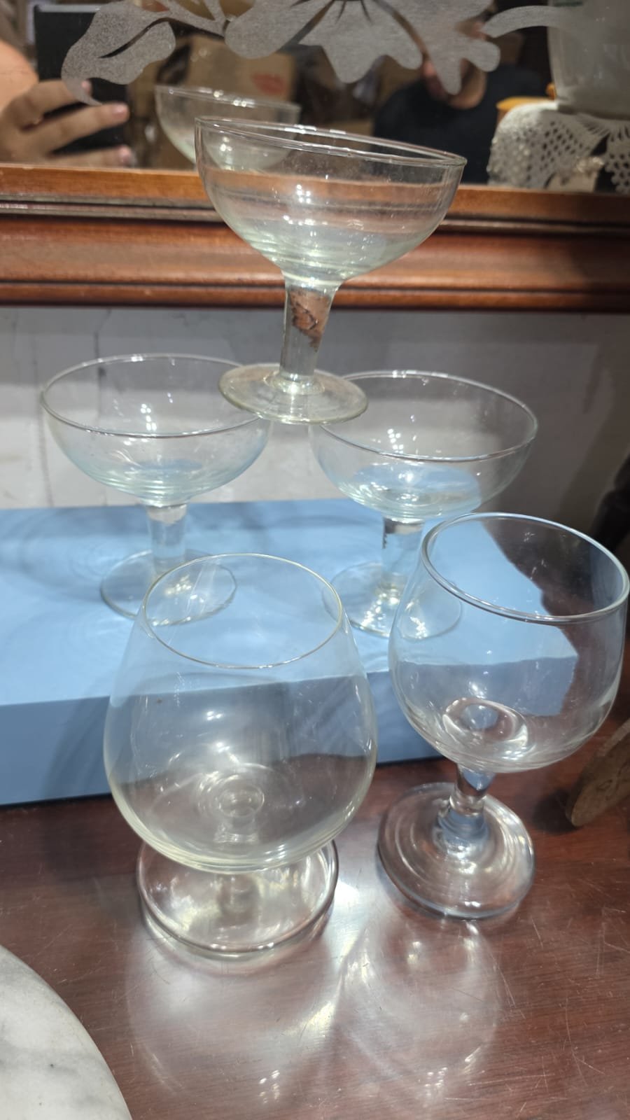 Lote de taças lisas de cristal - Imagem 2