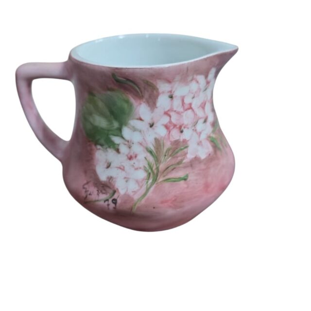 Jarrinha de porcelana pintada a mão, bela arte floral