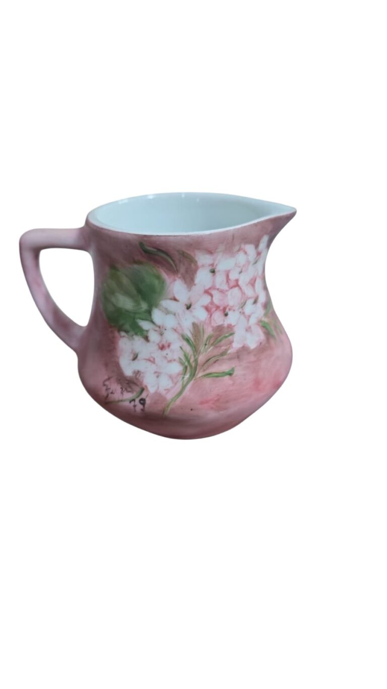 Jarrinha de porcelana pintada a mão, bela arte floral