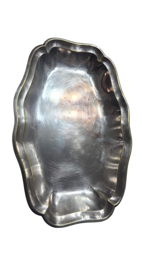 Travessa funda espessurada a prata
