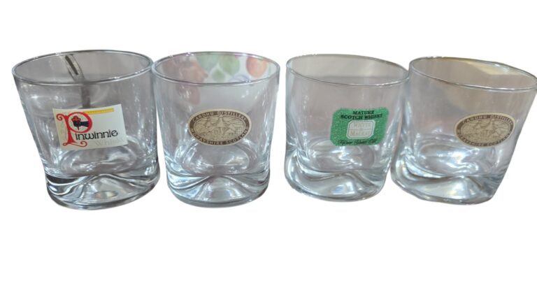 Quarteto de copos de whisky de cristal