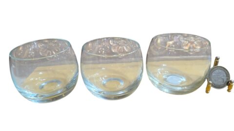 Trio de copinhos de cristal
