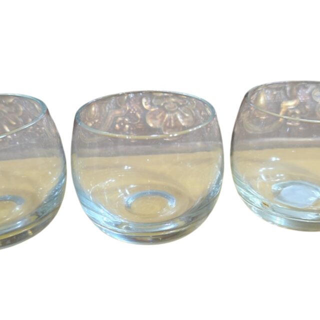 Trio de copinhos de cristal