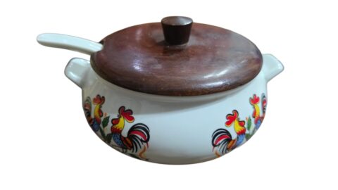 Porcelana Real com tampa de madeira