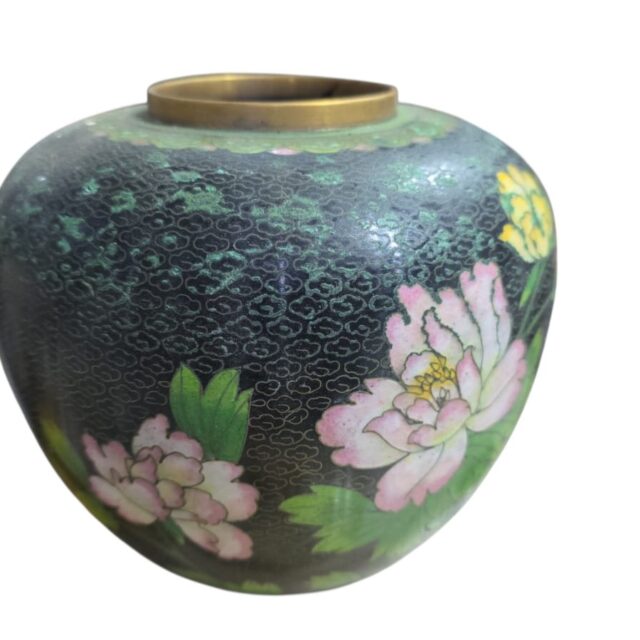 Grande e antigo vaso bojudo em cloisonné