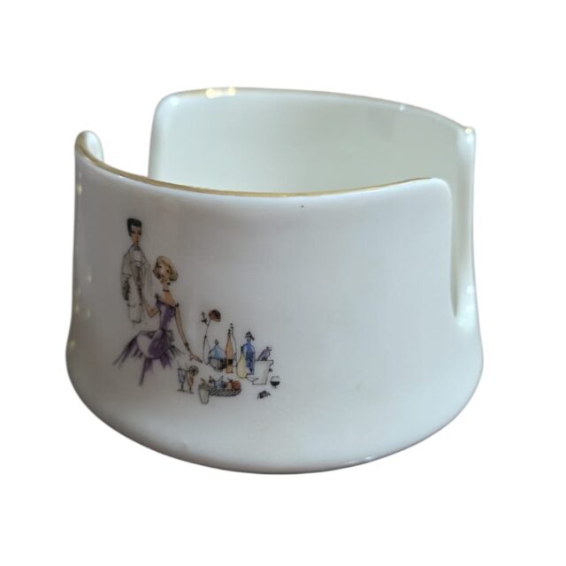 Antiga base para porta copos de porcelana, bela arte