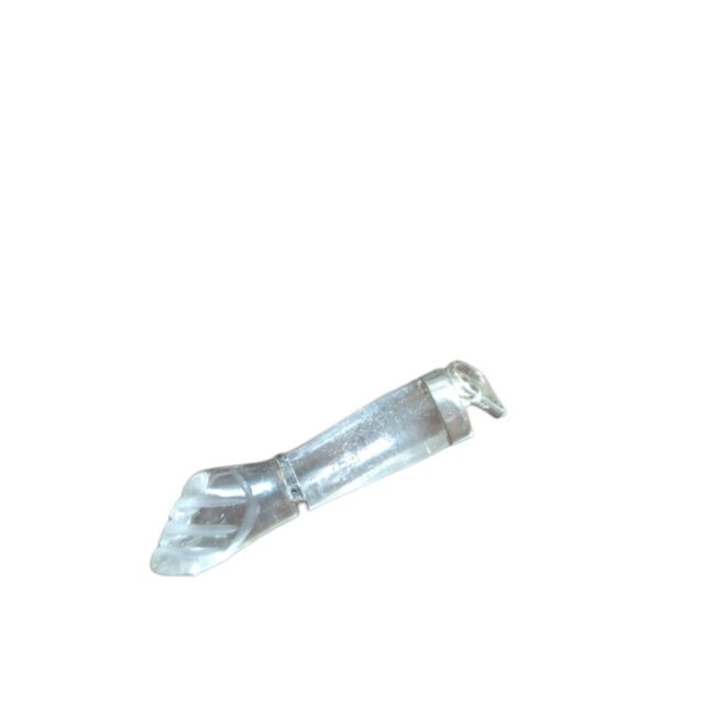 Elegante figa lapidada em pedra/cristal com partes em prata de lei