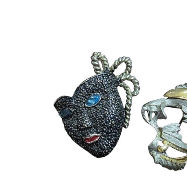 Par de antigos broches vintage de boa qualidade