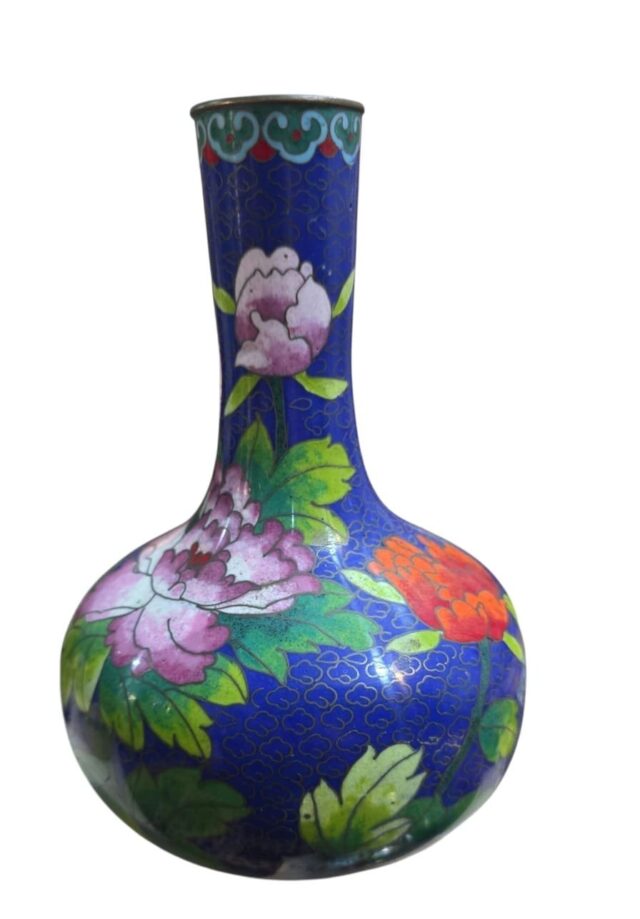 Grande e antigo vaso de cloisonné, belíssima arte