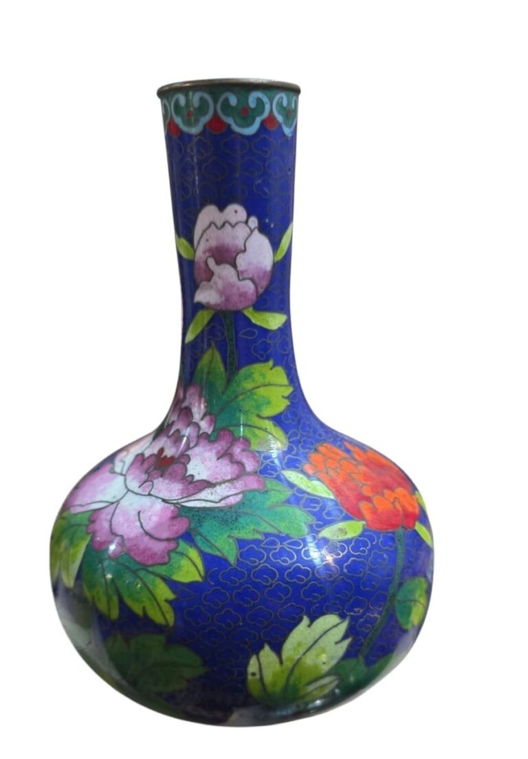 Grande e antigo vaso de cloisonné, belíssima arte