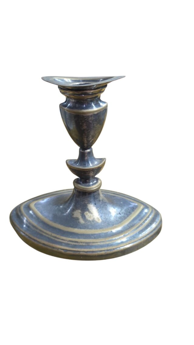 Castiçal espessurado a prata art déco