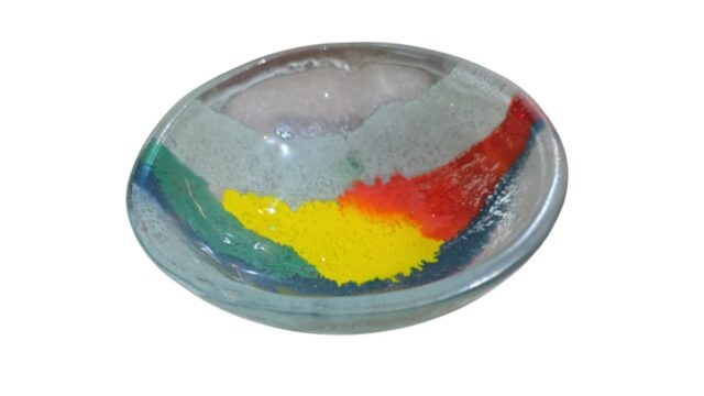 Bowl despojador feito a mão, vidro artístico