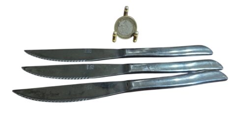 Elegante trio de facas, de cor preta