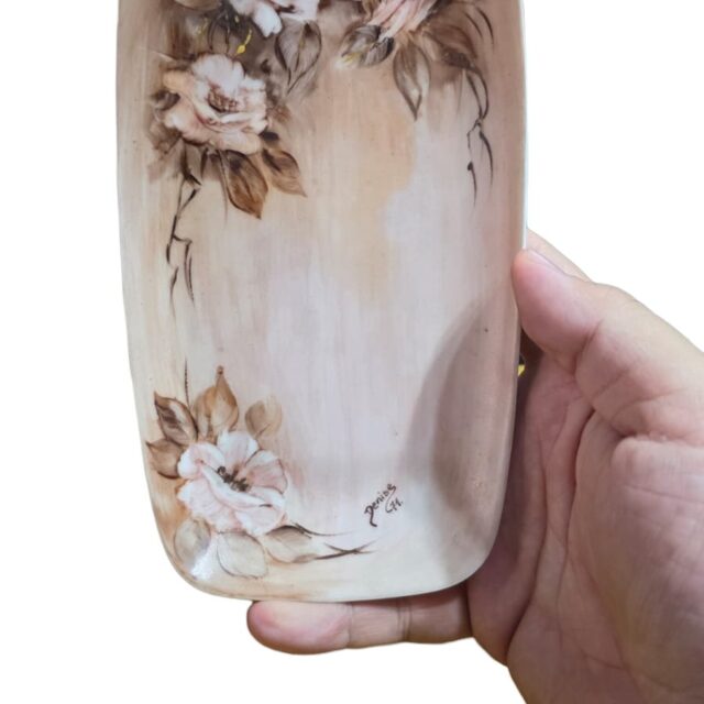 Travessa em porcelana Schmidt pintado à mão e assinada