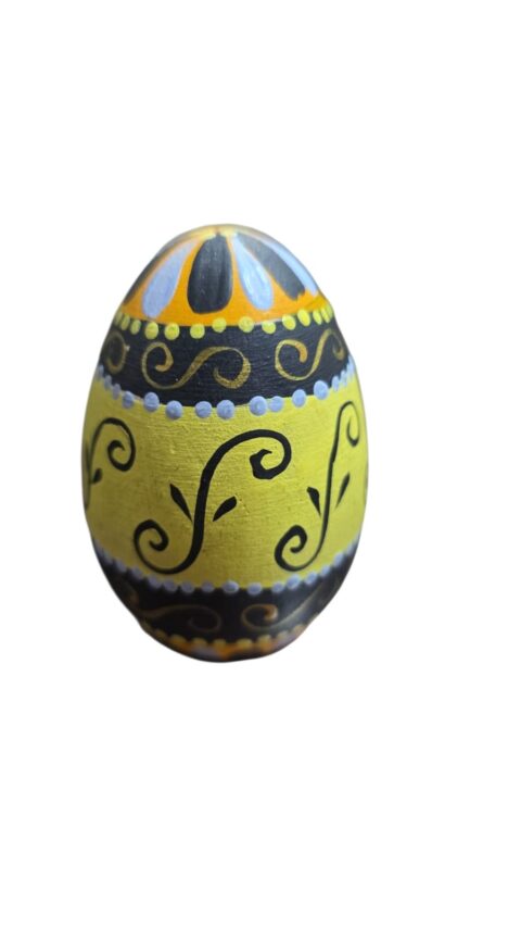 Ovo de madeira pintado a mão, artesanal ucraniano
