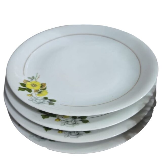 Quarteto de pratos de sobremesa porcelana Renner