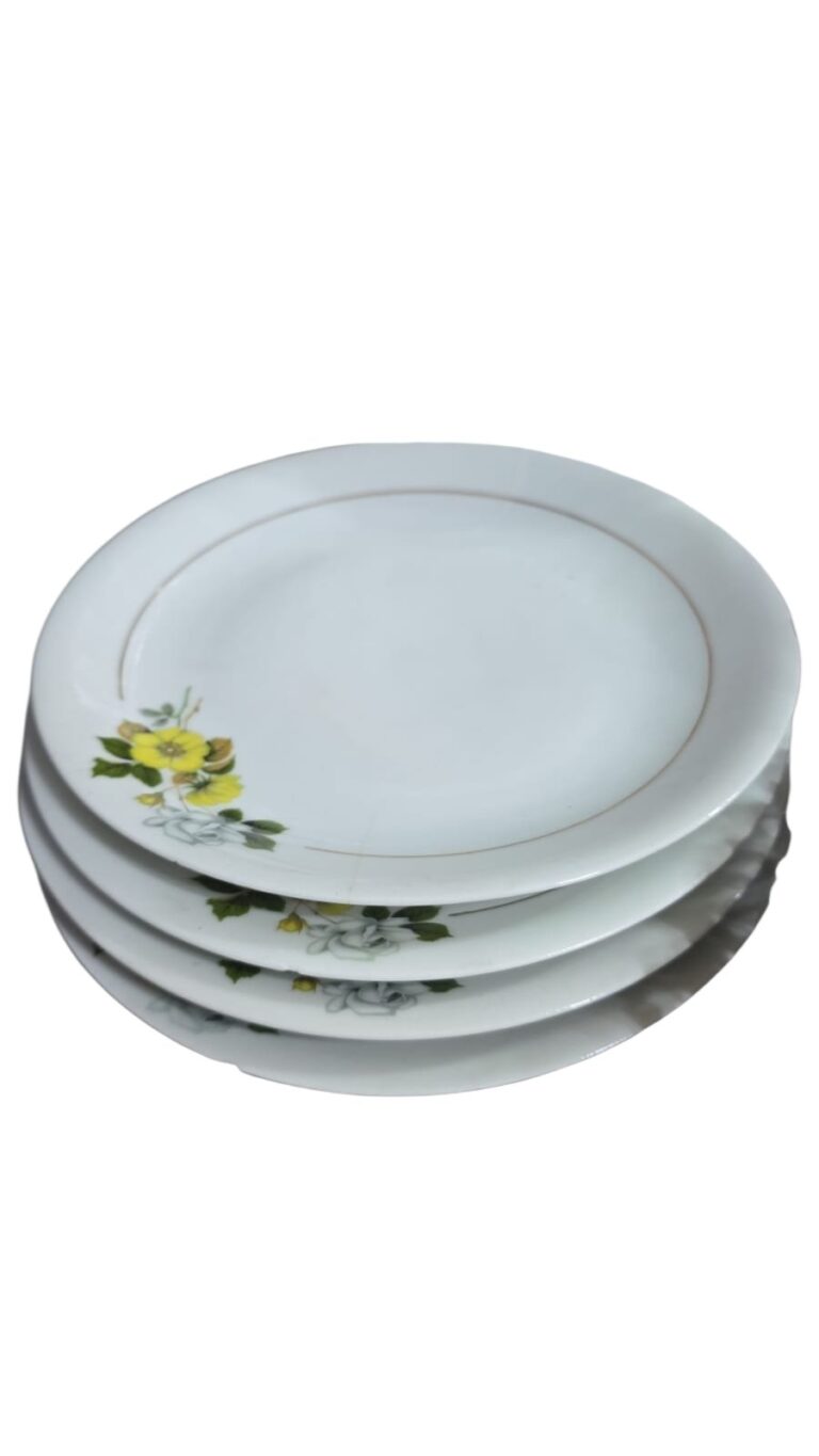 Quarteto de pratos de sobremesa porcelana Renner