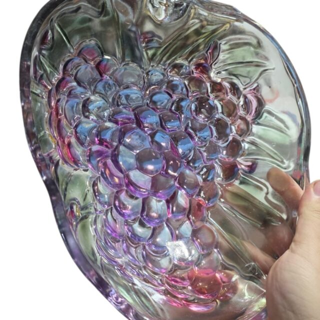 Belíssimo centro de mesa/fruteira de cristal