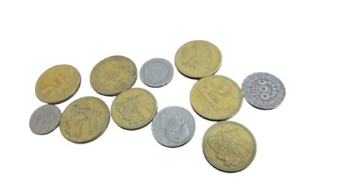 Lote de antigas moedas nacionais