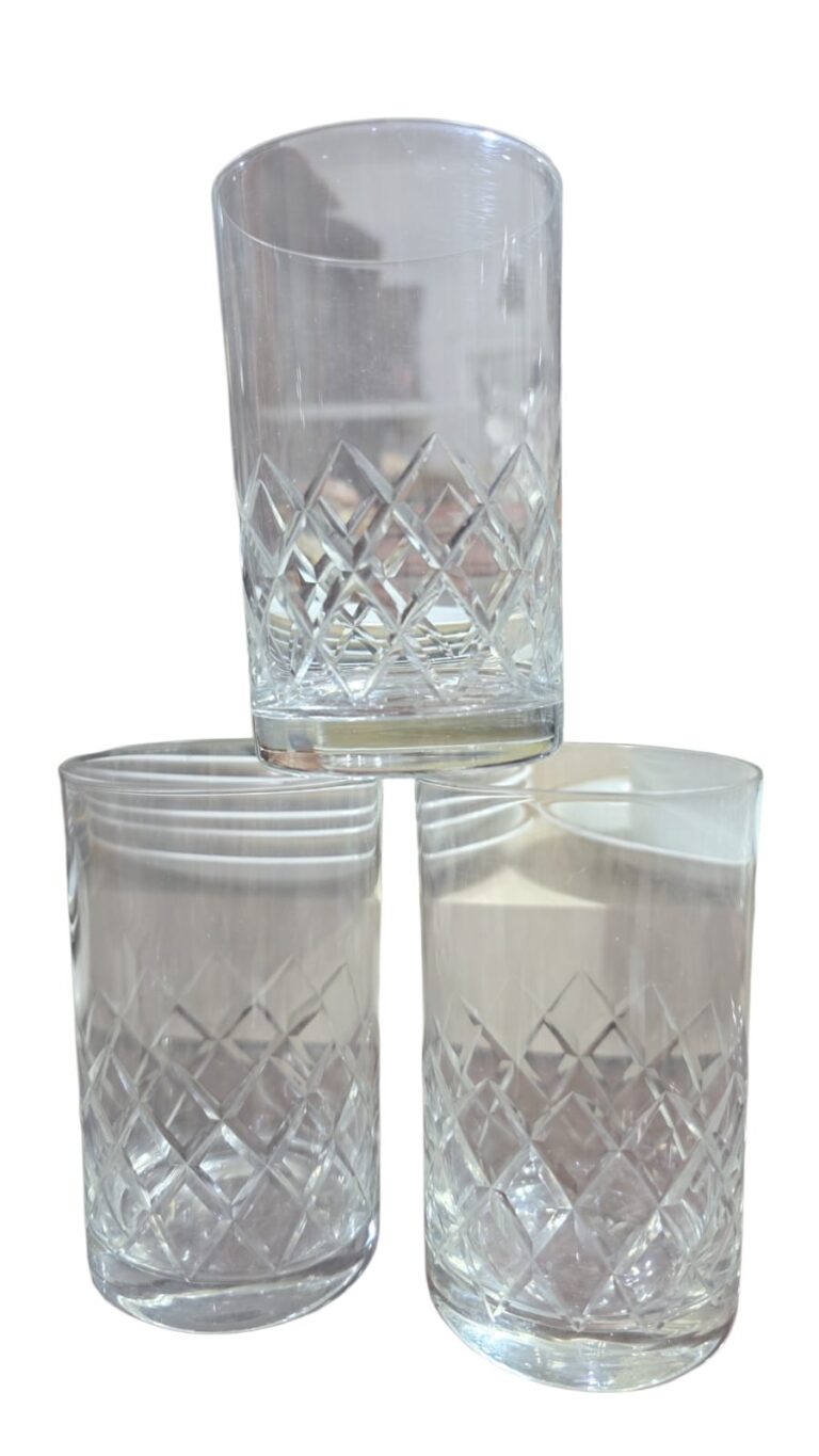 Copos de cristal com belas lapidações. (valor unitário)