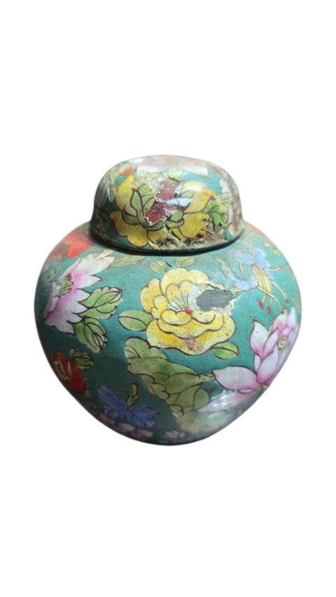 Antigo vaso potiche em cloisonné, feito a mão, provavelmente século XIX
