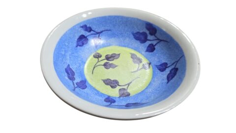 Bowl de porcelana com arte vegetalista feita a mão