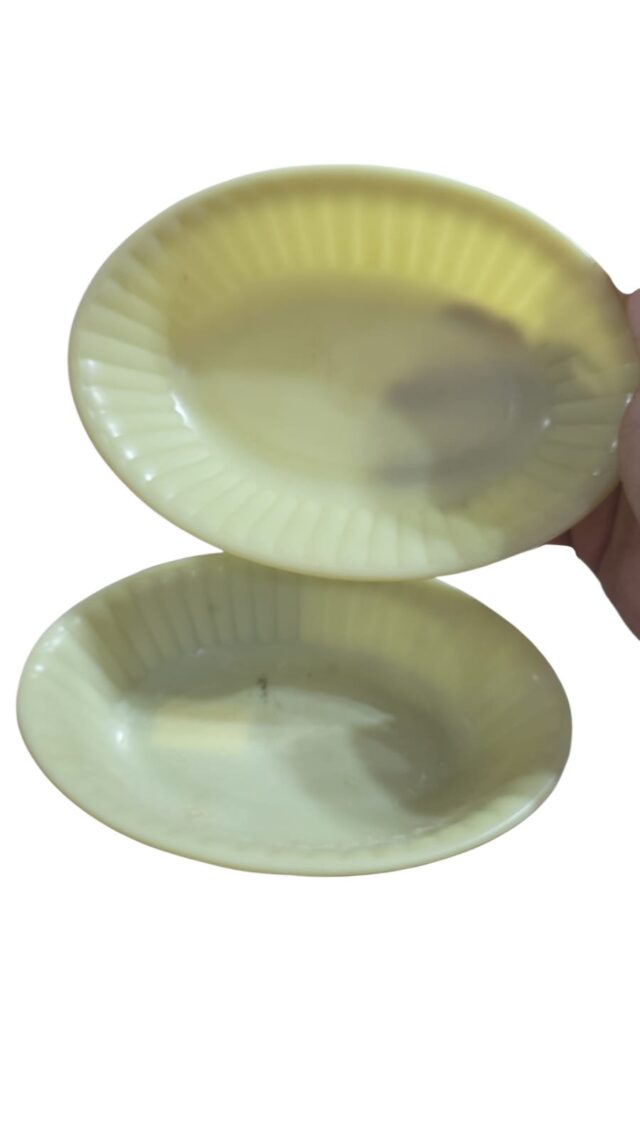 Par de travessas de plástico