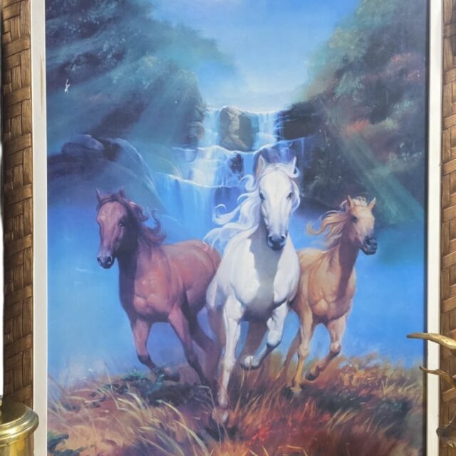Quadro com belíssima arte de cavalos
